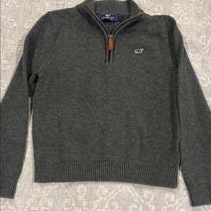 Vineyard Vines Charcoal Zip-Up Sweater